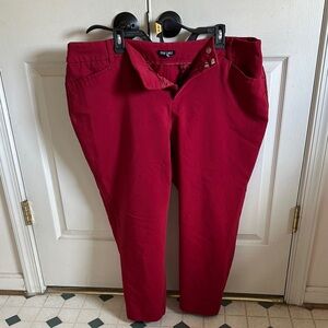 Roz & Ali Red Ankle Pants